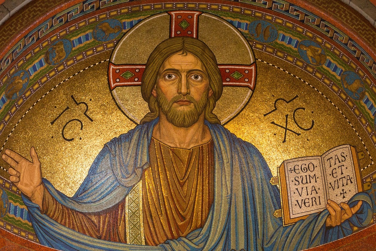 Christus-Mosaik in der Abtei Maria Laach. (Foto: gem)