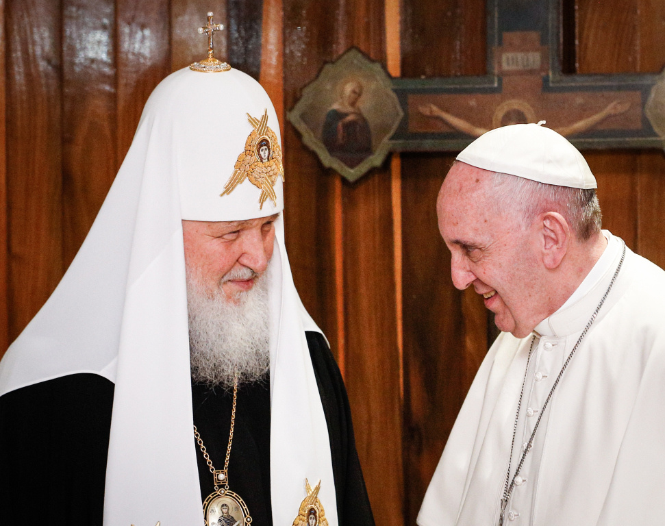 Der russisch-orthodoxe Patriarch Kyrill I. und Papst Franziskus am 12. Februar 2016 in Havanna. (Foto: KNA)